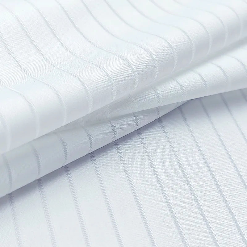 Polyester+Spandex Warp-knitted Textured Stripe Fabric - Image 2